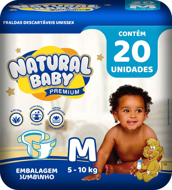 FRALDA NAT. BABY PREM. JUMBINHO M C/20UN