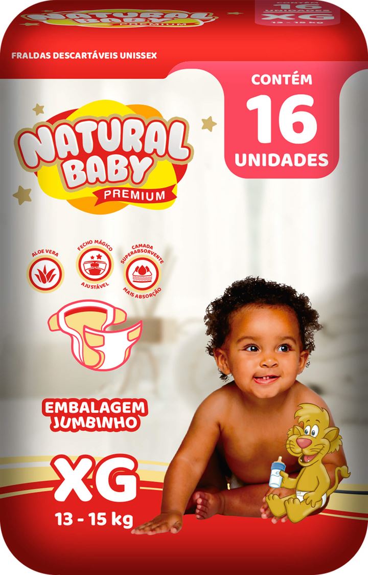 FRALDA NAT. BABY PREM. JUMBINHO XG C16UN