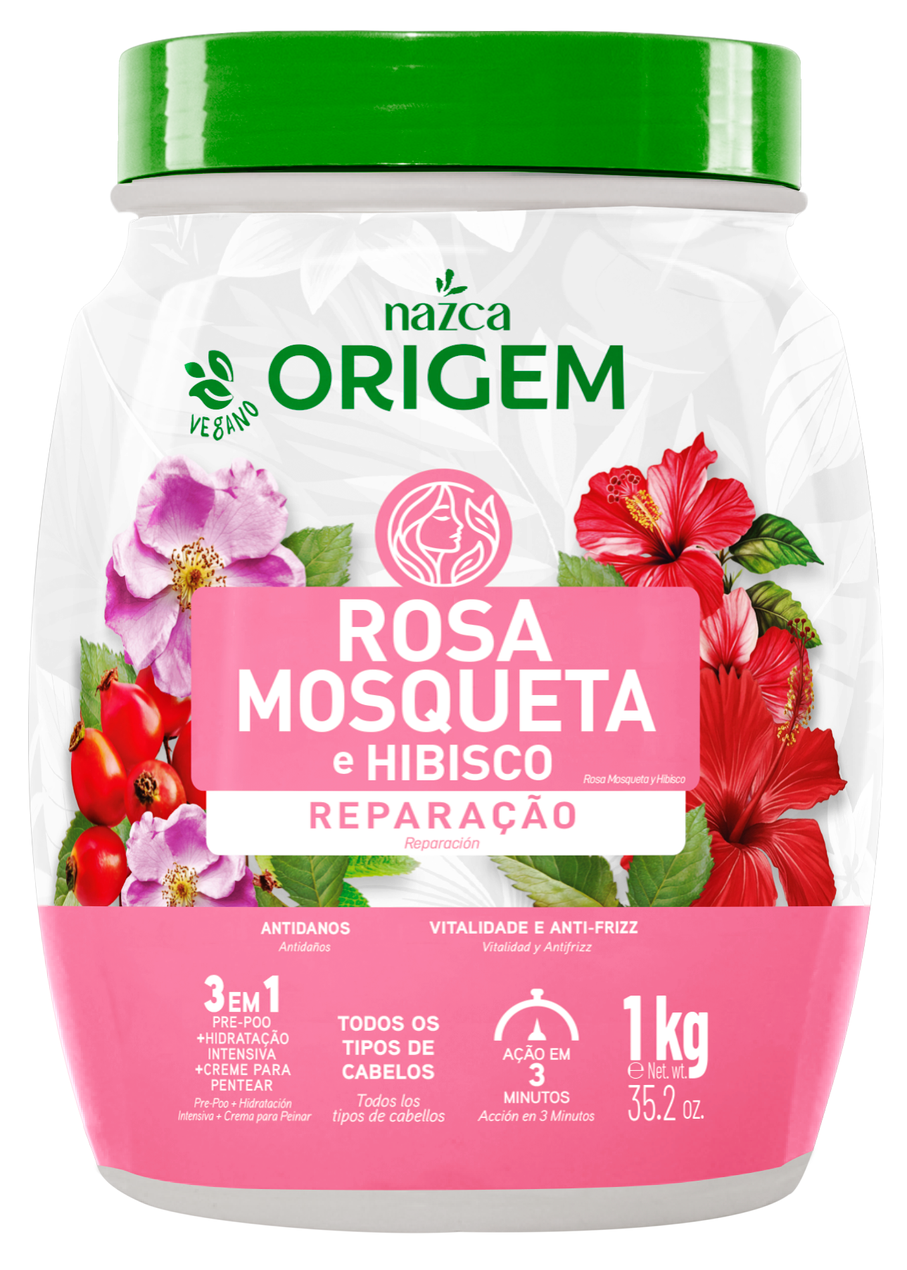ORIGEM 1KG 3EM1 CR HDR+CPP ROSA MOSQUETA