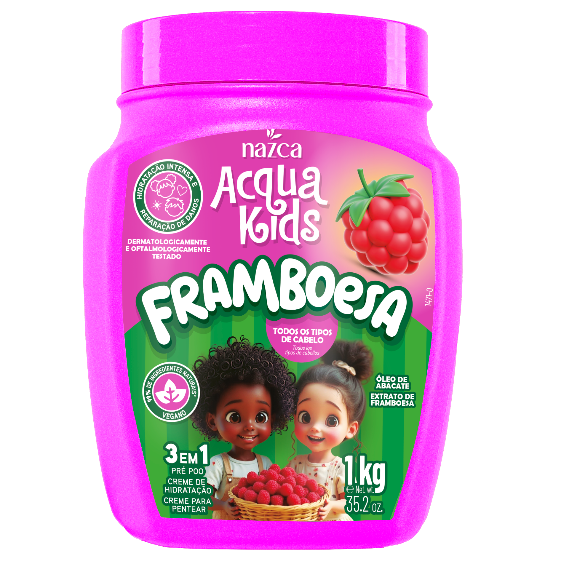 ACQUA KIDS 1KG 3EM1 CR. PENT FRAMBOESA