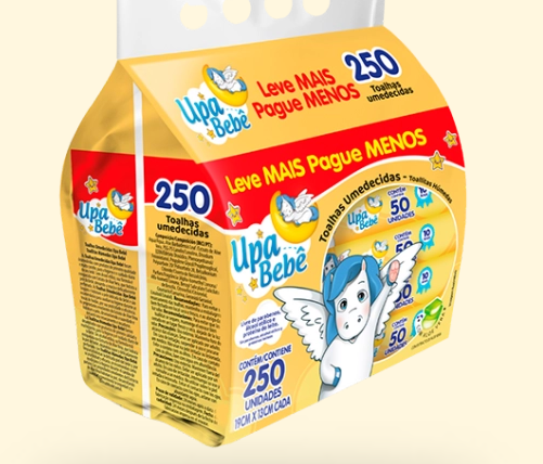 KIT TOALHA UMED. UPA BEBE C/5X50UN