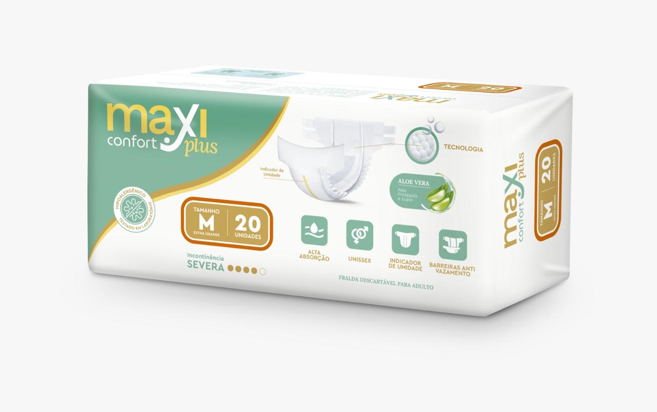 FRALDA GERIAT MAXI CONFORT PLUS M 20UN