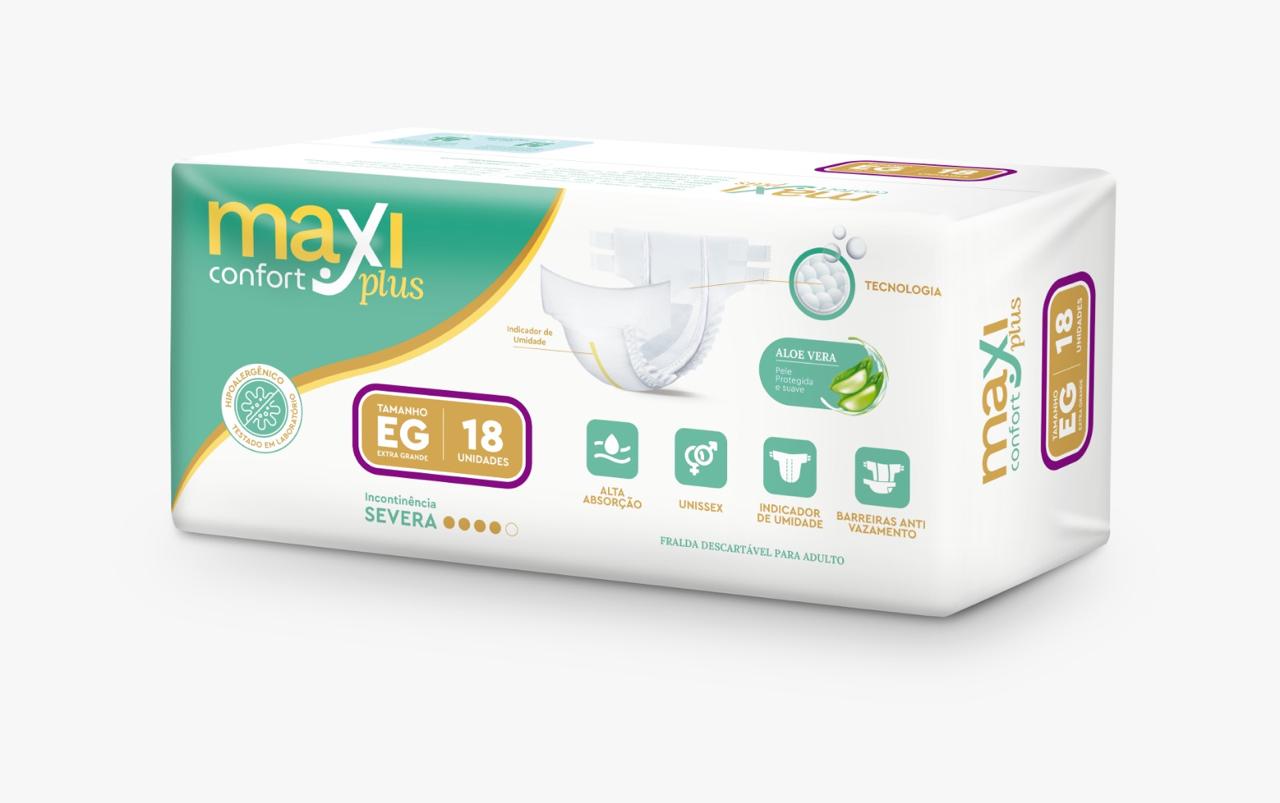 FRALDA GERIAT MAXI CONFORT PLUS EG 18UN