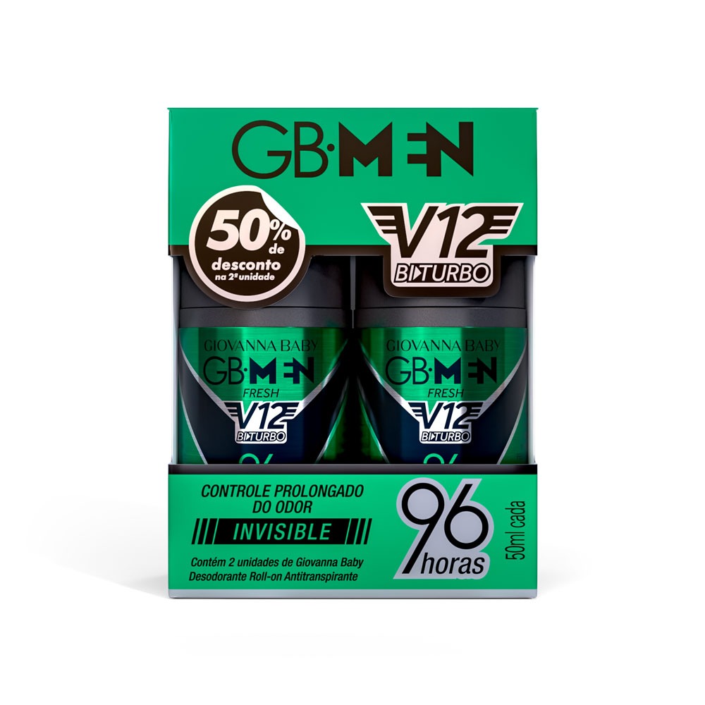 GB KIT DESOD ROLL-ON 96H MEN FRESH C/2